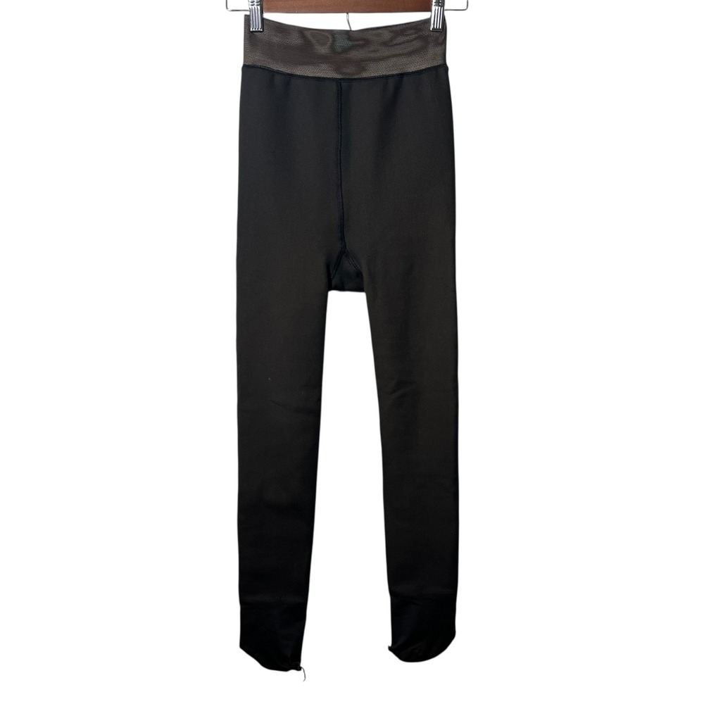 Fleece Lined Thermal Leggings Black L/XL High Rise Warm Winter Stretch Cozy Soft